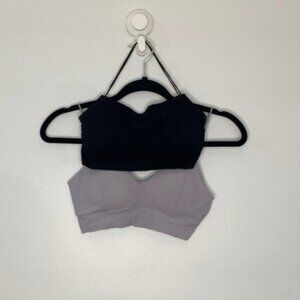 SHEIN Women Black And Light Gray Set Of Two 2 Bralettes One Size Bra